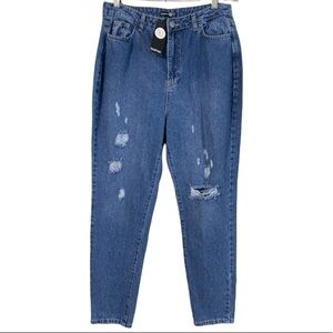 Boohoo tall distressed mom jeans 10 10T